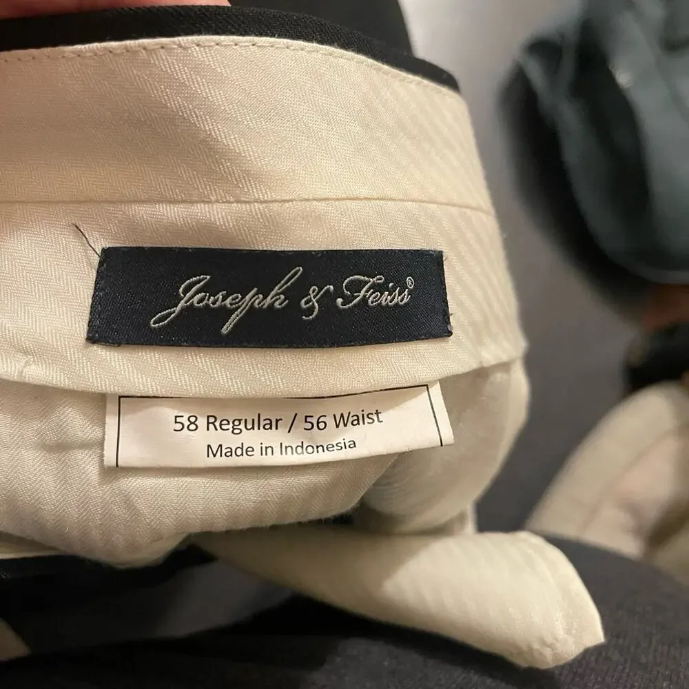 Joseph & Feiss men’s 100% wool suit 58 regular 56 waist BIG Men’s